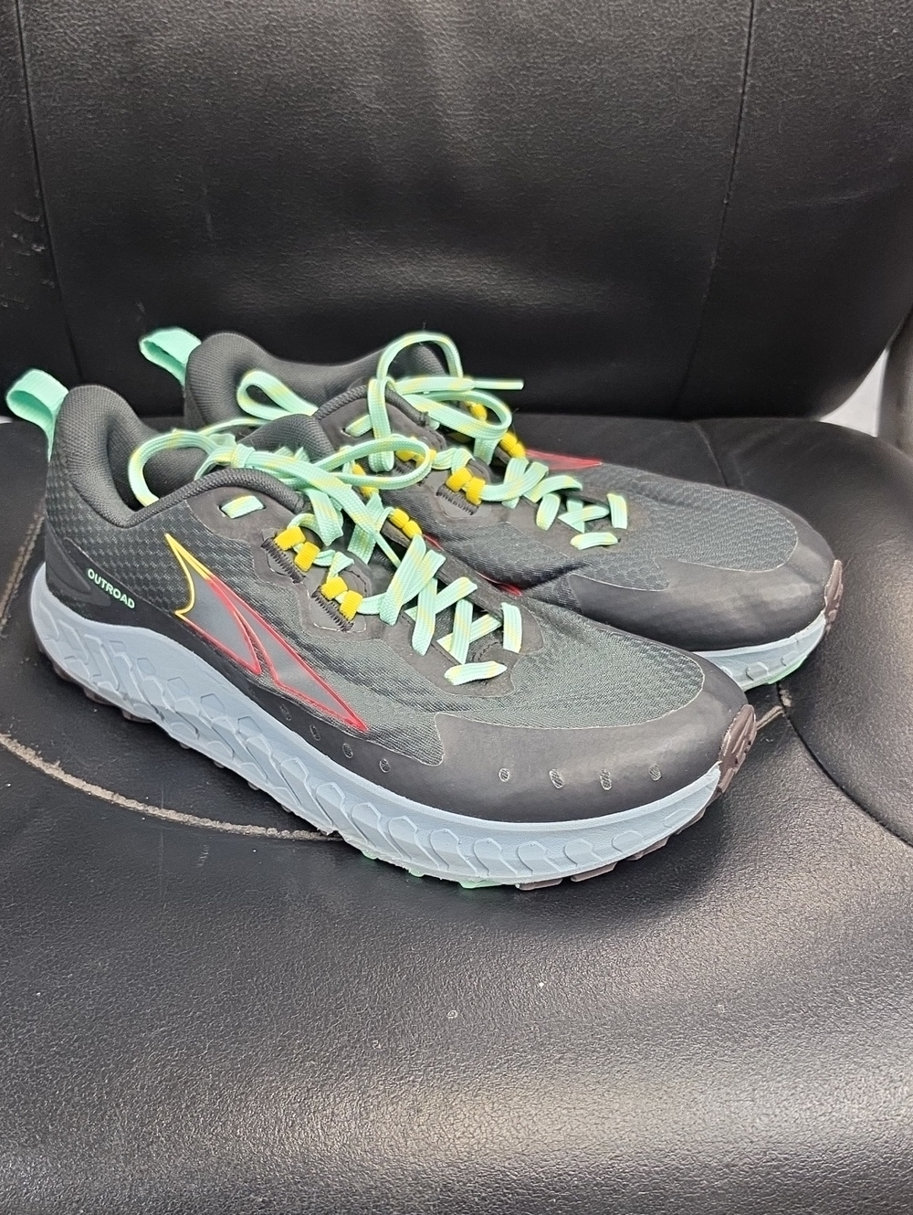 Altra Women’s Black with Mint and Yellow Outroad Running Shoes